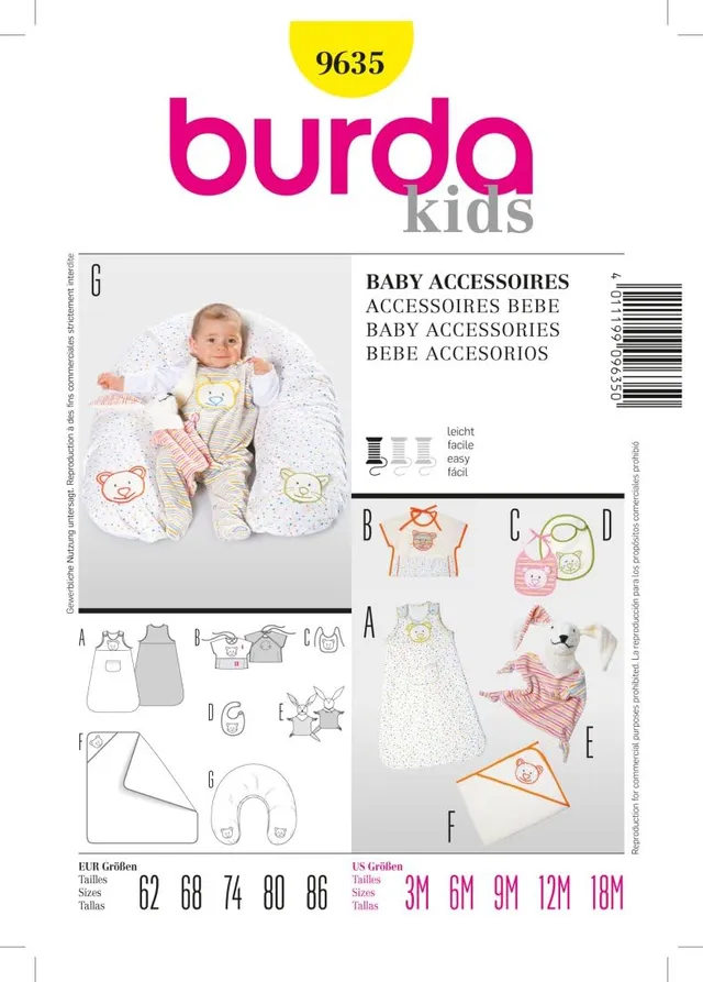 burda-style-schnittmuster-9635-baby-accessoires-gr-62-86 image 1