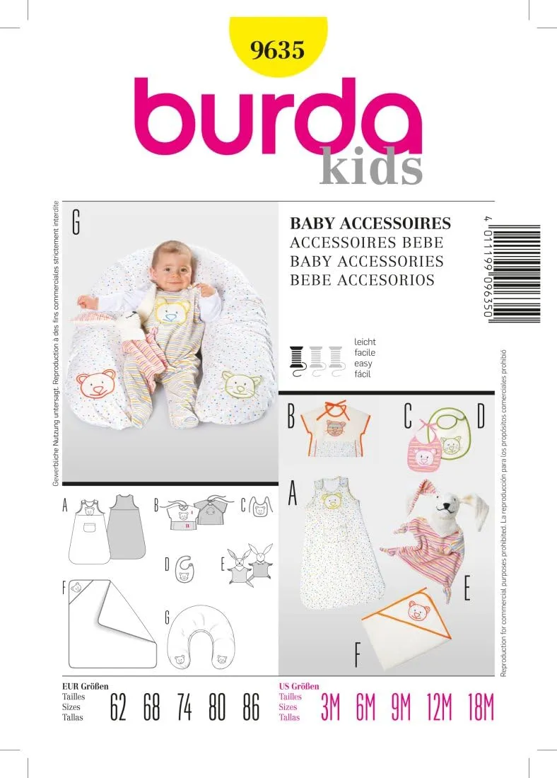 burda-style-schnittmuster-9635-baby-accessoires-gr-62-86 image 1