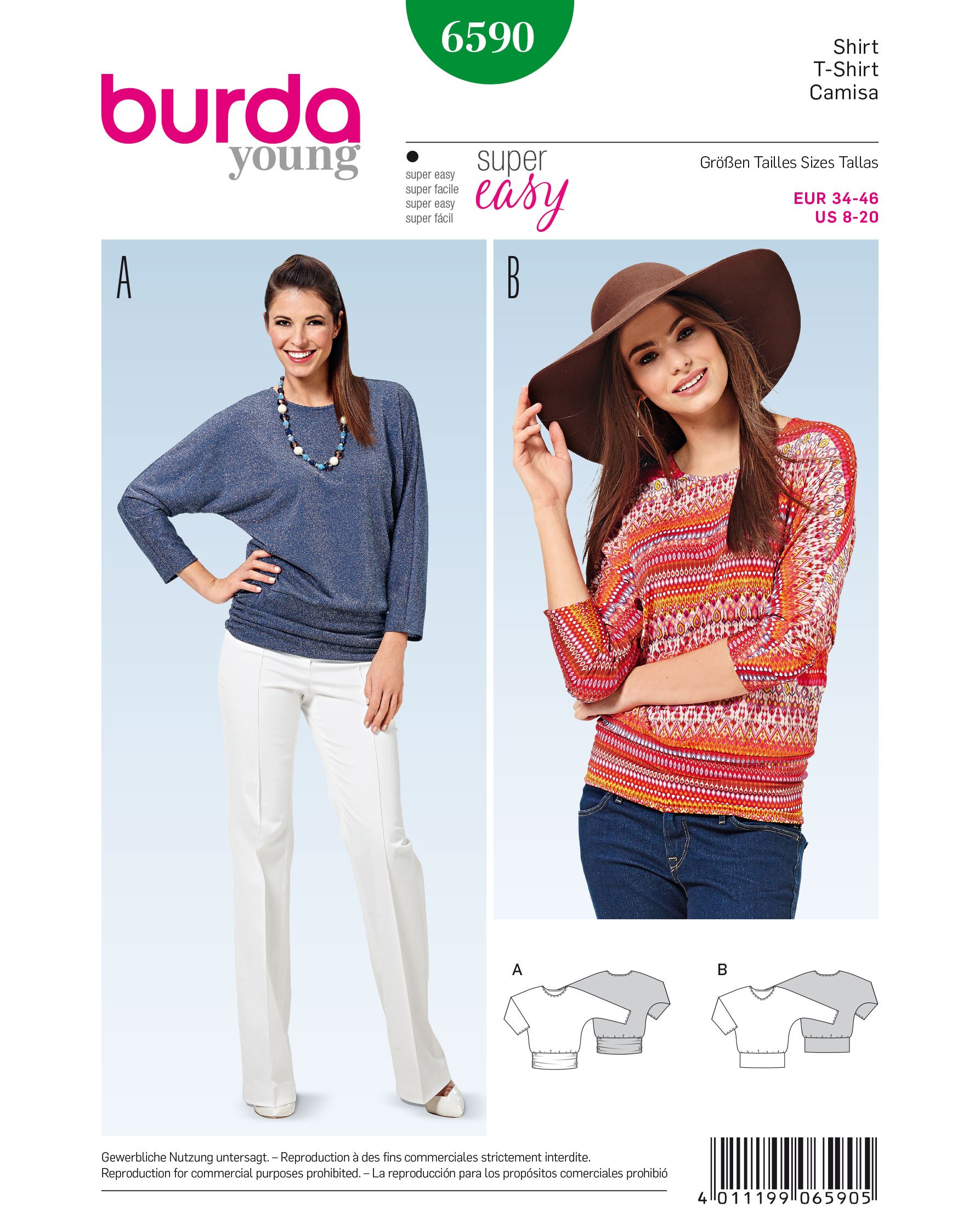 burda-style-b6590-schnittmuster-t-shirt-wei image 1