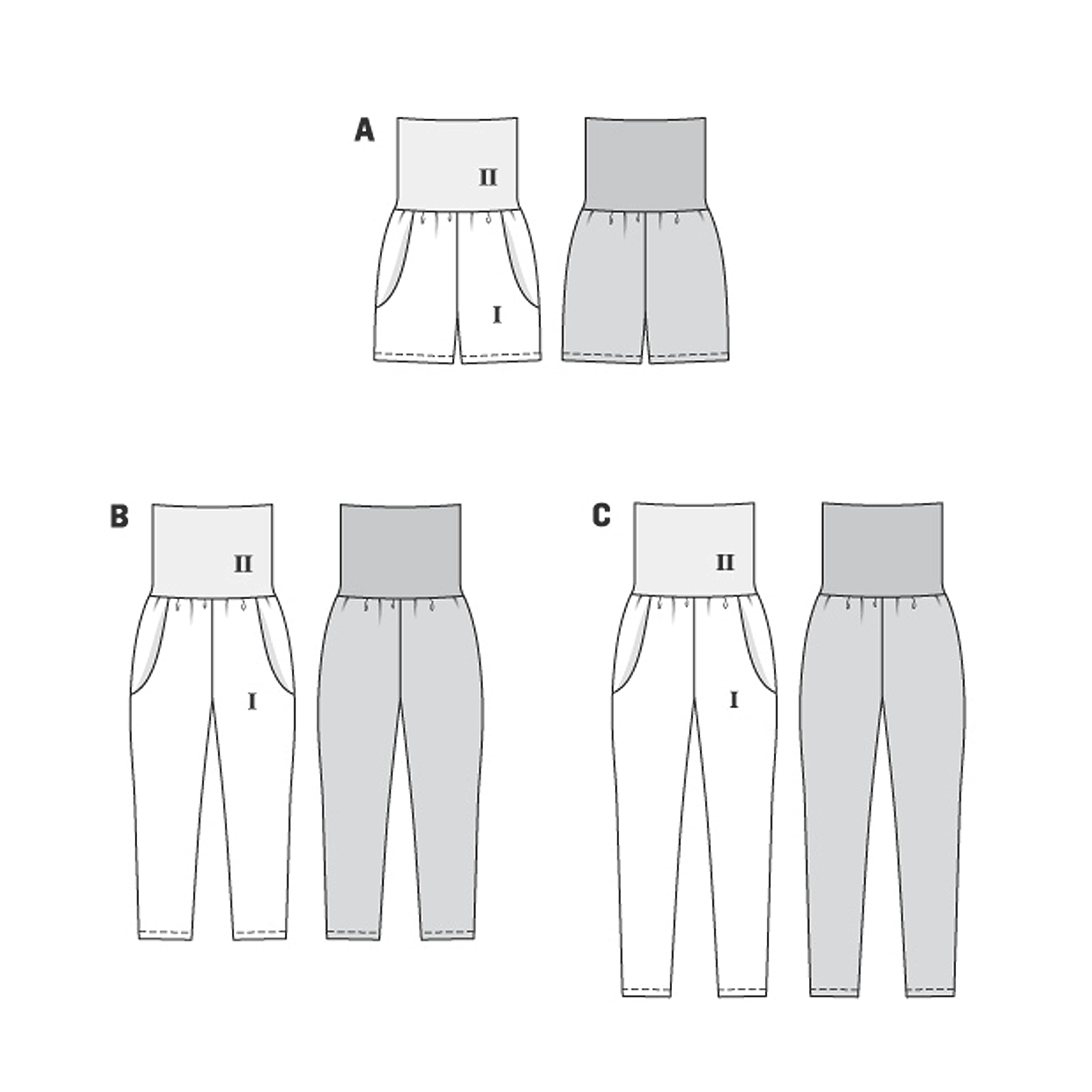 burda-style-schnittmuster-set-hose-kurze-hose-mit-rippstrickbund-papierschnittmu image 6