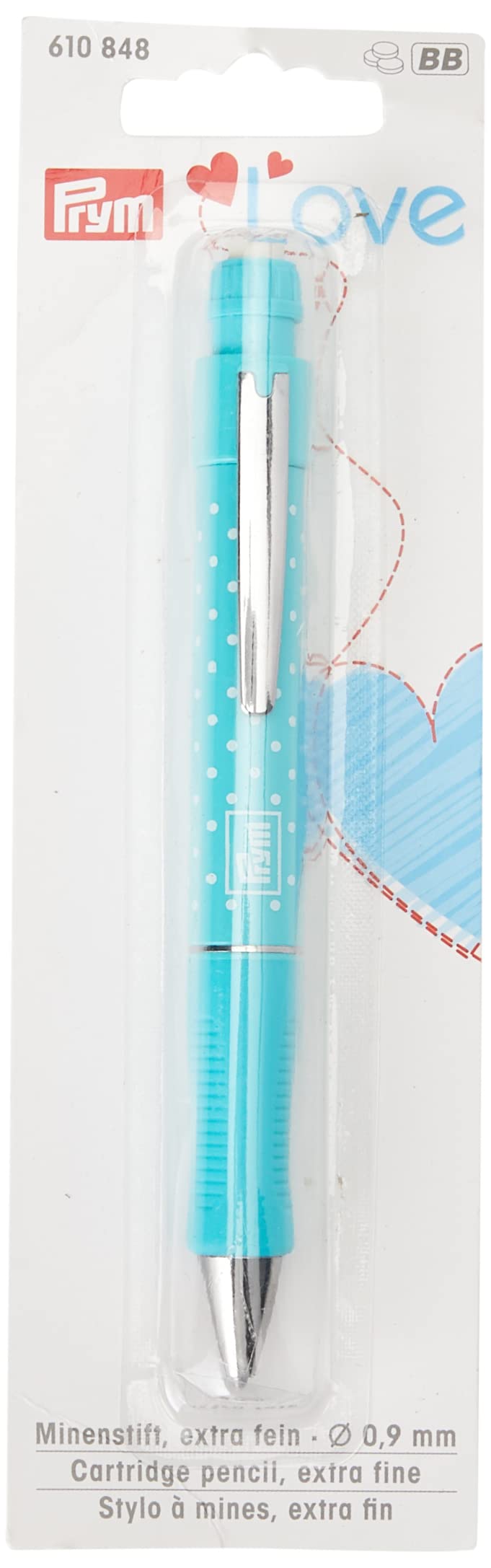 prym-love-polka-dot-markierstift-0-9-mm-t-rkis-mit-ersatzminen image 1