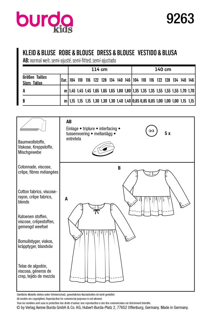 burda-style-schnittmuster-9263-kleid-und-oberteil-mit-raffungen-kinder-gr-104-14 image 8