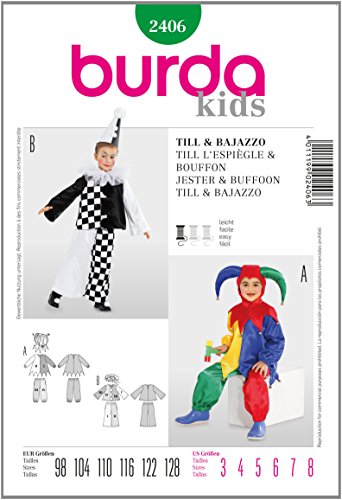 burda-style-2406-schnittmuster-till-und-bajazzo-kost-m-kinder-gr-98-128-leicht image 2