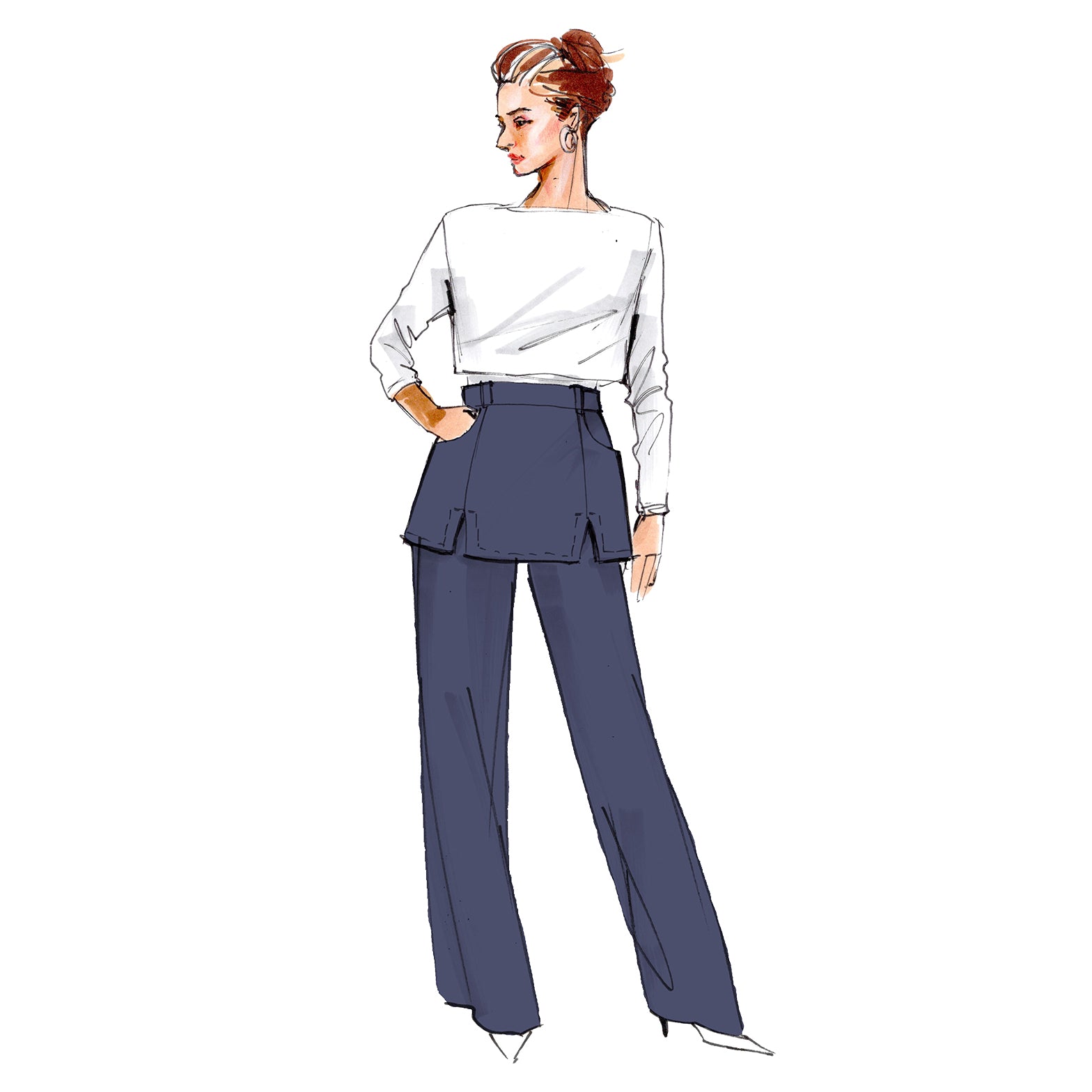 schnittmuster-berlin-chicago-rockhose-skousers-damen-schnittmuster-ebook-beamer image 1