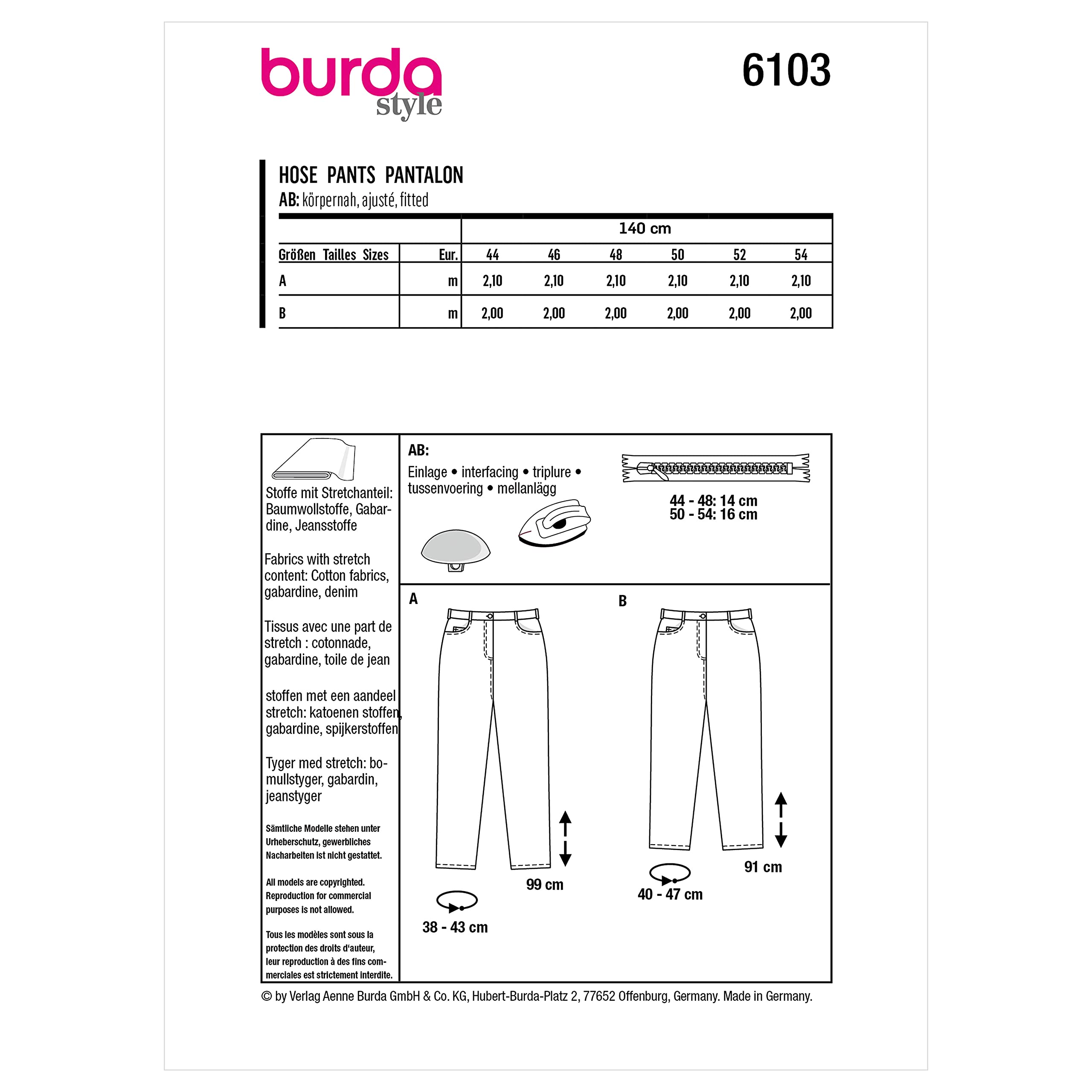 burda-style-schnittmuster-set-damen-jeans-hosen-gr-18-28 image 2