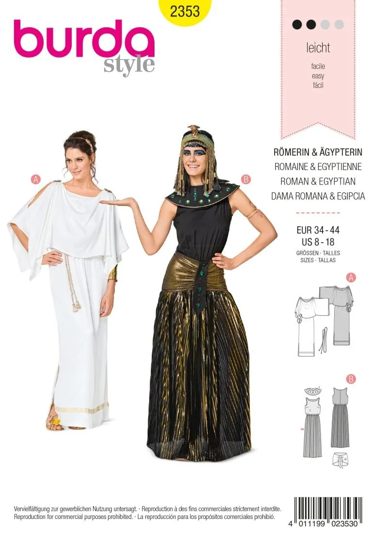 burda-style-schnittmuster-2353-damen-karnevalskost-m-r-misch-gyptisch-gr-34-44 image 1