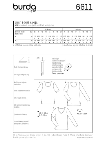 burda-easy-6611-damen-basic-t-shirt-schnittmuster-gr-36-50-papier image 7
