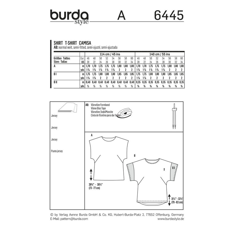 burda-style-6445-damen-t-shirt-gr-46-60-n-hlevel-1 image 2