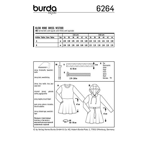burda-style-schnittmuster-6264-shirtkleid-mit-kapuze-damen-34-44 image 7