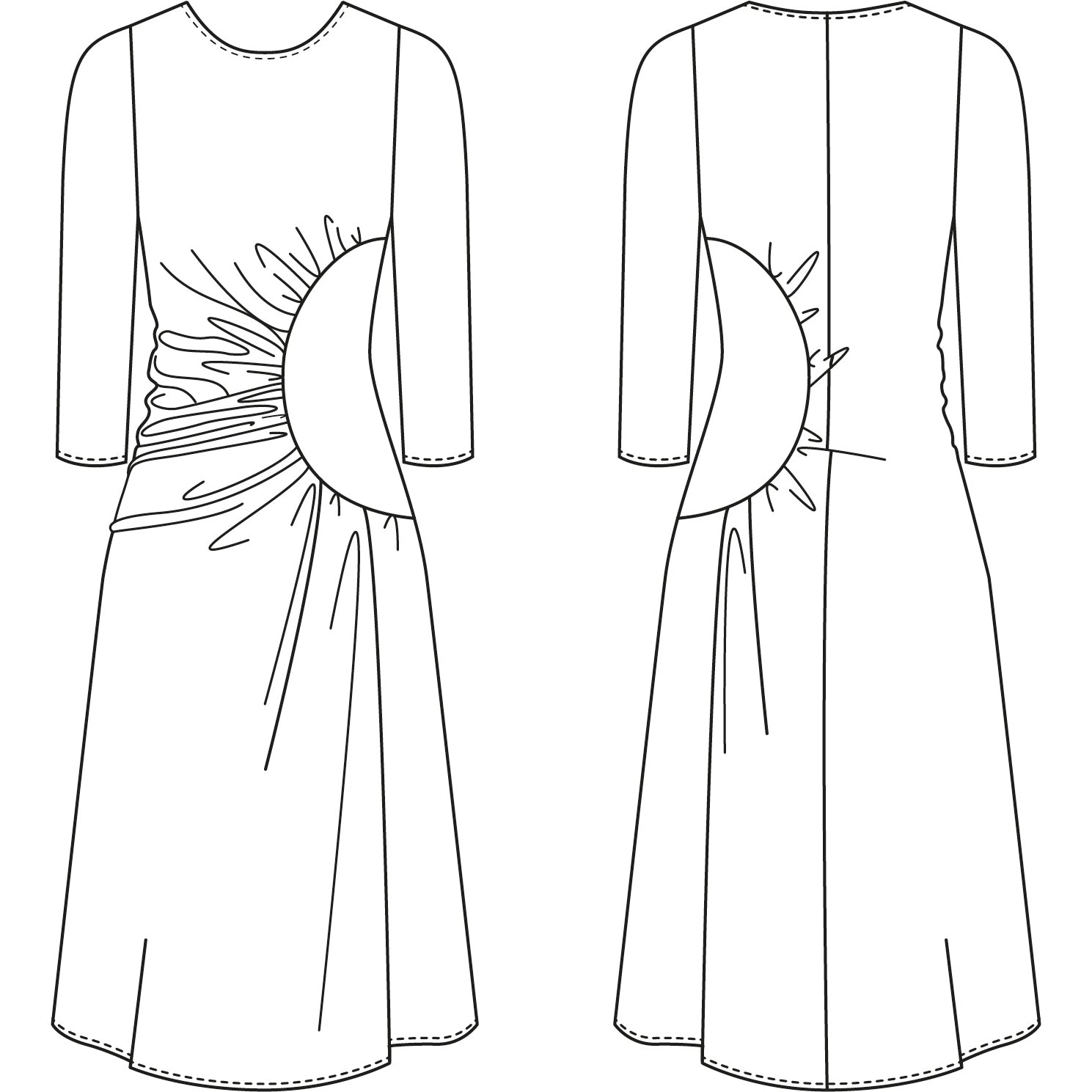 schnittmuster-berlin-premium-jerseykleid-quitte-damenkleid-mit-3-4-rmel image 2