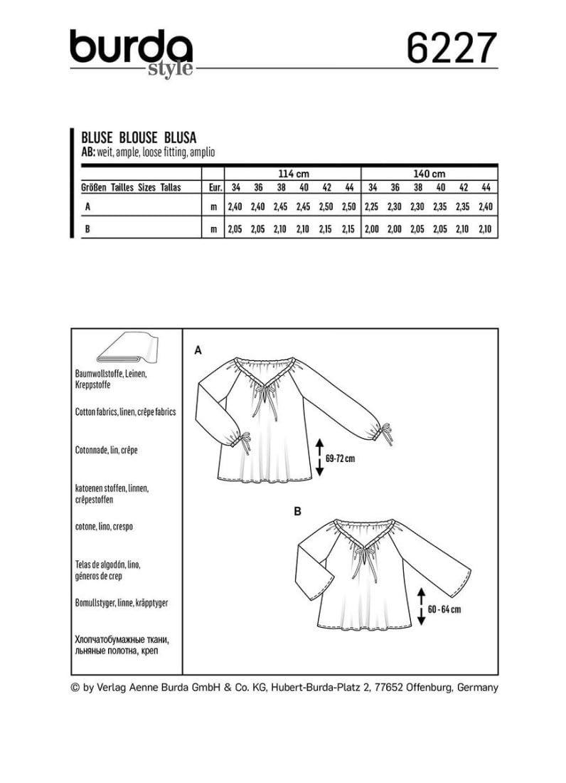 burda-style-6227-schnittmuster-damen-tunika-bluse-gr-34-44 image 3