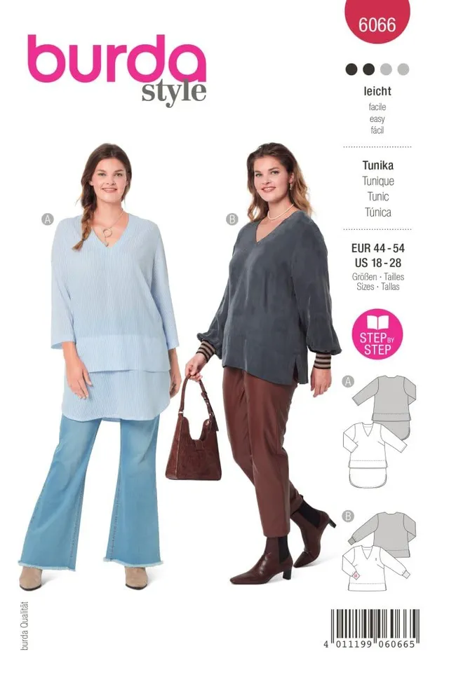 burda-style-schnittmuster-tunika-6066-damen-gr-44-54-leicht image 1
