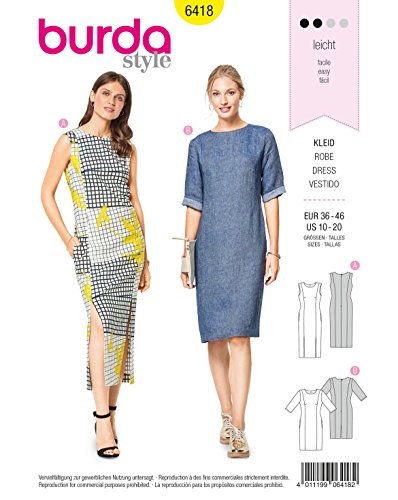 burda-style-6418-schnittmuster-shiftkleid-damen-gr-36-46 image 6
