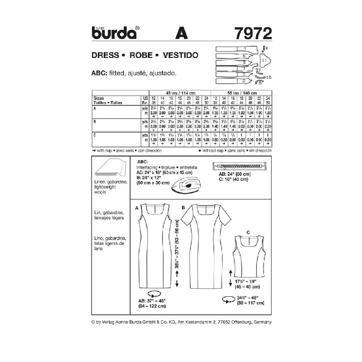 burda-style-7972-schnittmuster-kleid-und-top-gr-38-50-leicht image 2