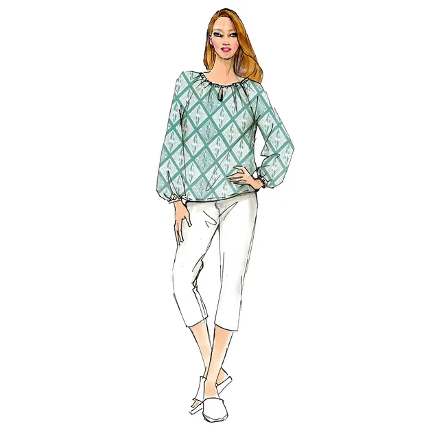 schnittmuster-berlin-bluse-exeter-schnittmuster-carmenbluse-mit-puff-rmel-und-gu image 1