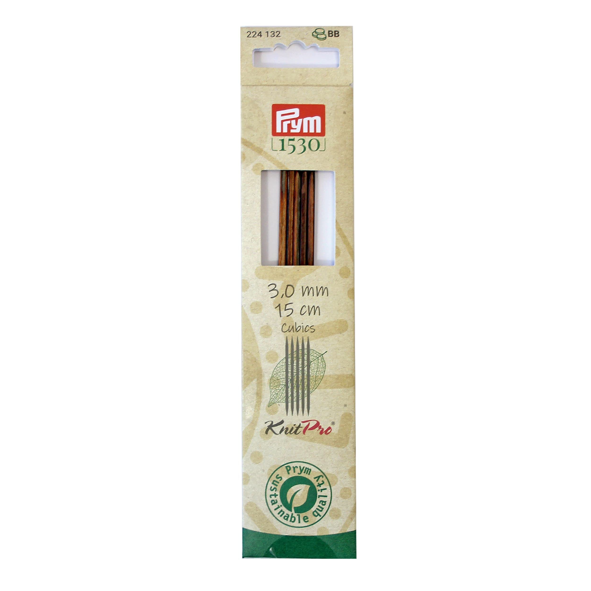prym-224132-strumpfstricknadeln-cubics-natural-15-cm-3-00-mm-holz image 1
