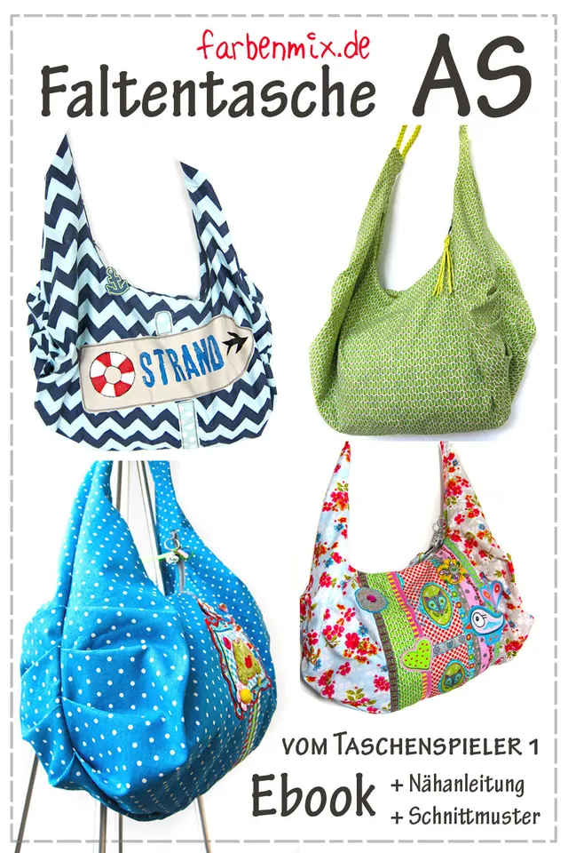 farbenmix-faltentasche-schultertasche-schnittmuster-ebook image 1