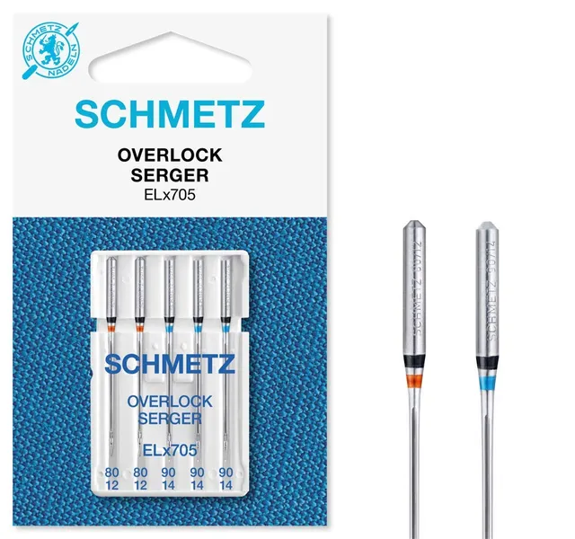 schmetz-overlock-nadeln-elx705-sy-2022-5er-set-2x-80-12-3x-90-14 image 1