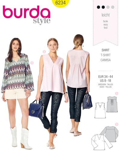 burda-style-6234-schnittmuster-damen-blusen-mit-v-ausschnitt-gr-34-44 image 4