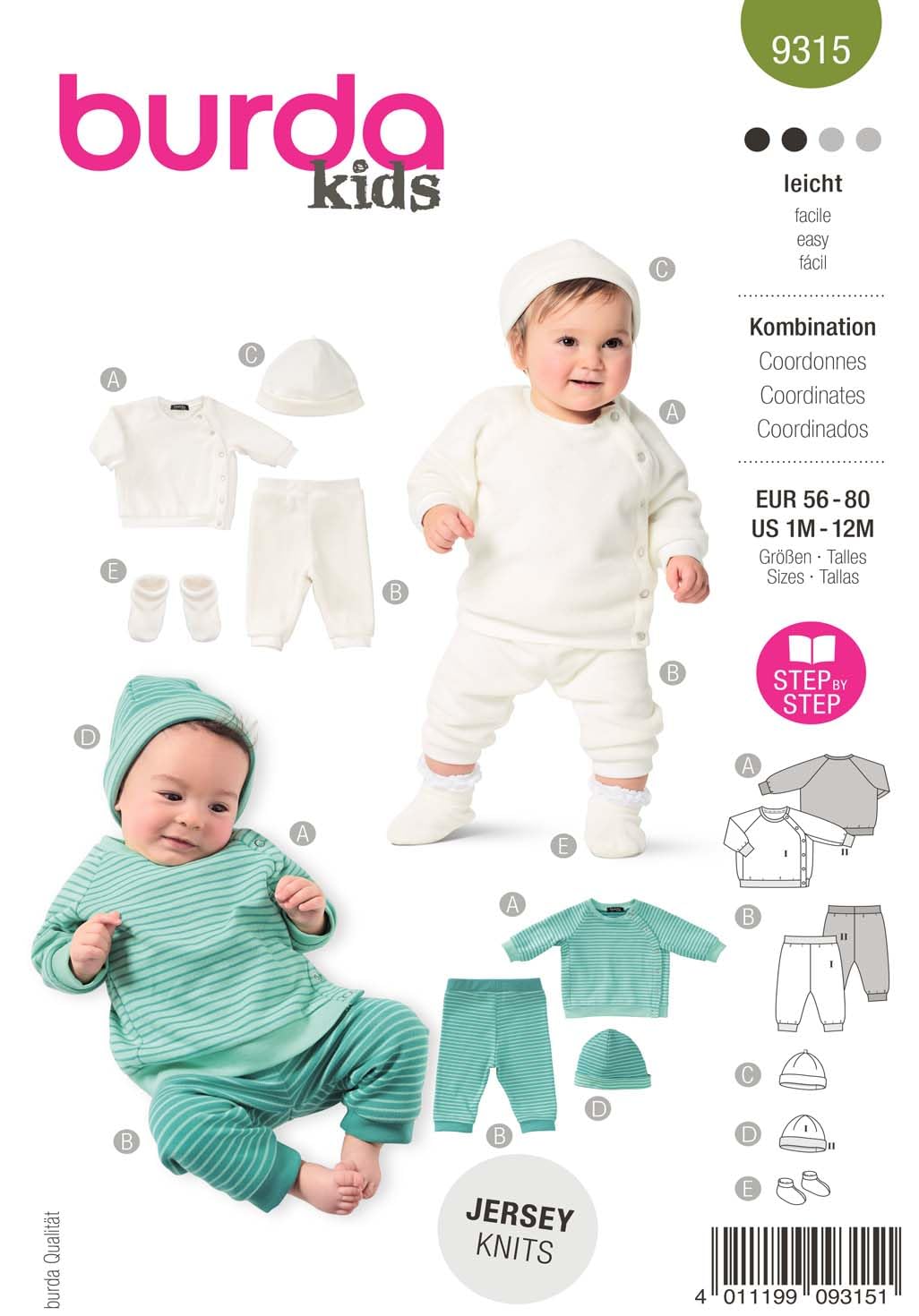 burda-kids-9315-schnittmuster-baby-kinder-set-shirt-hose-gr-56-80 image 1