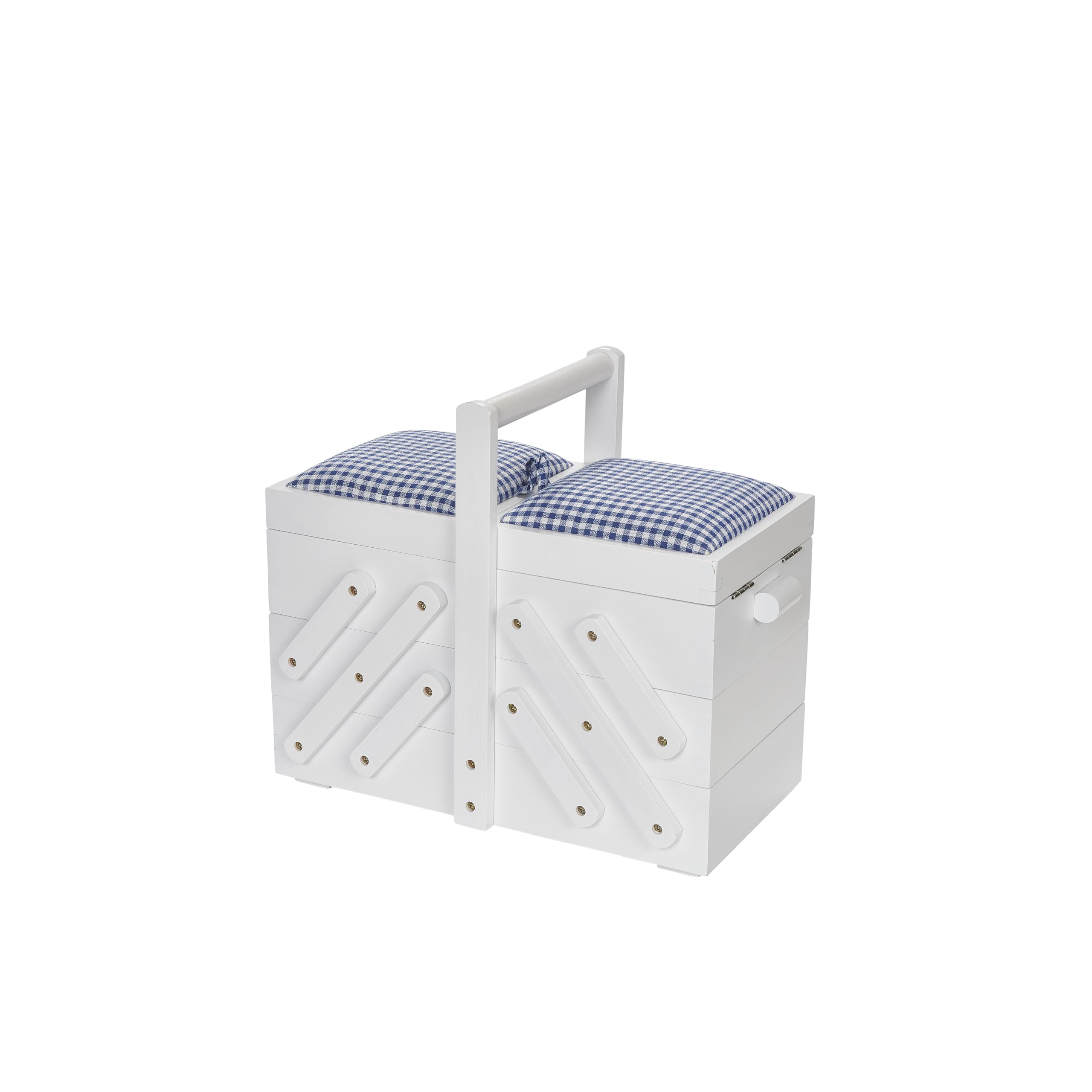 prym-612578-n-hkasten-holz-m-vichy-karo-wei-3-st-ckiger-n-hkasten image 2