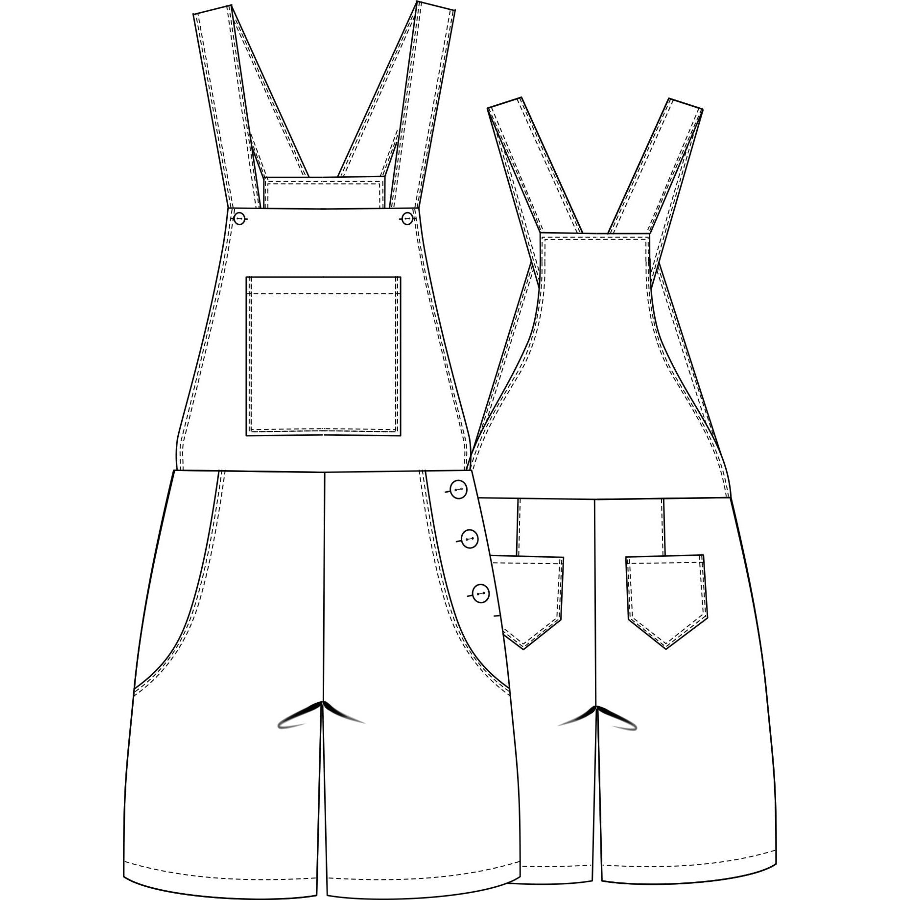 schnittmuster-berlin-latzhose-fanny-damen-kurz-lang-mit-taschen image 2
