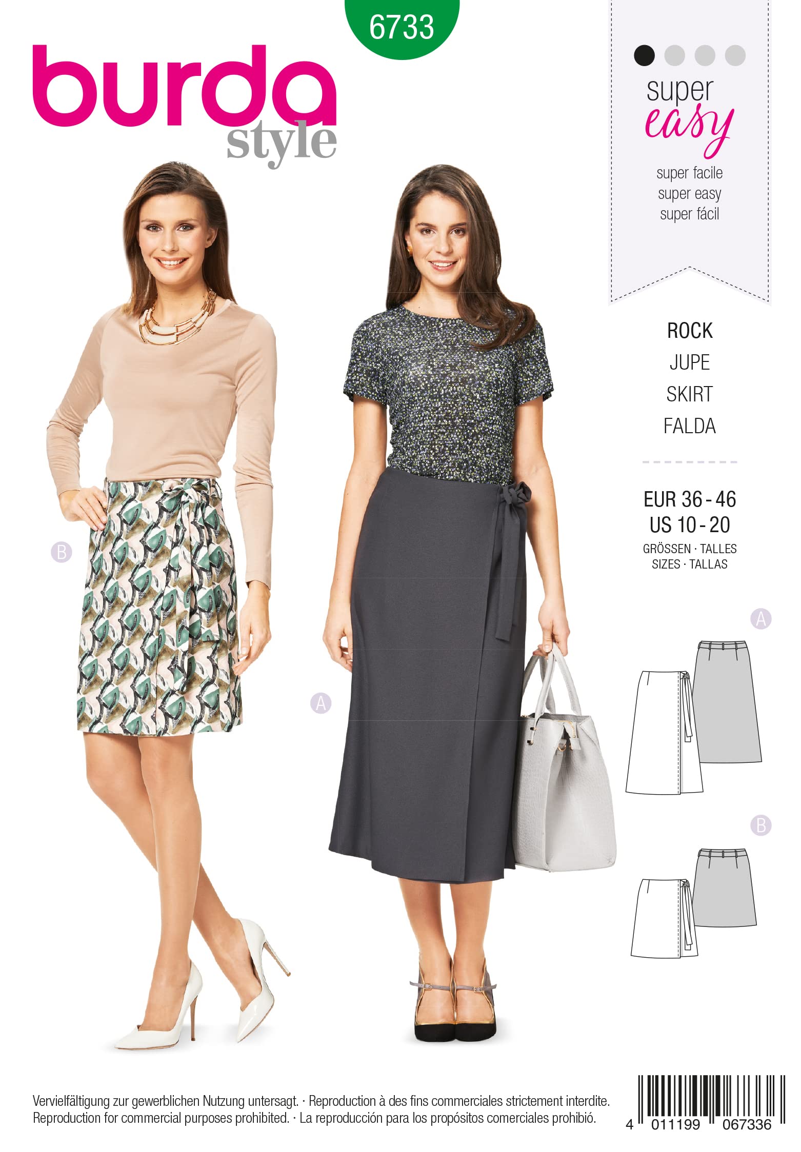 burda-style-6733-schnittmuster-damen-wickelrock-gr-36-46 image 1