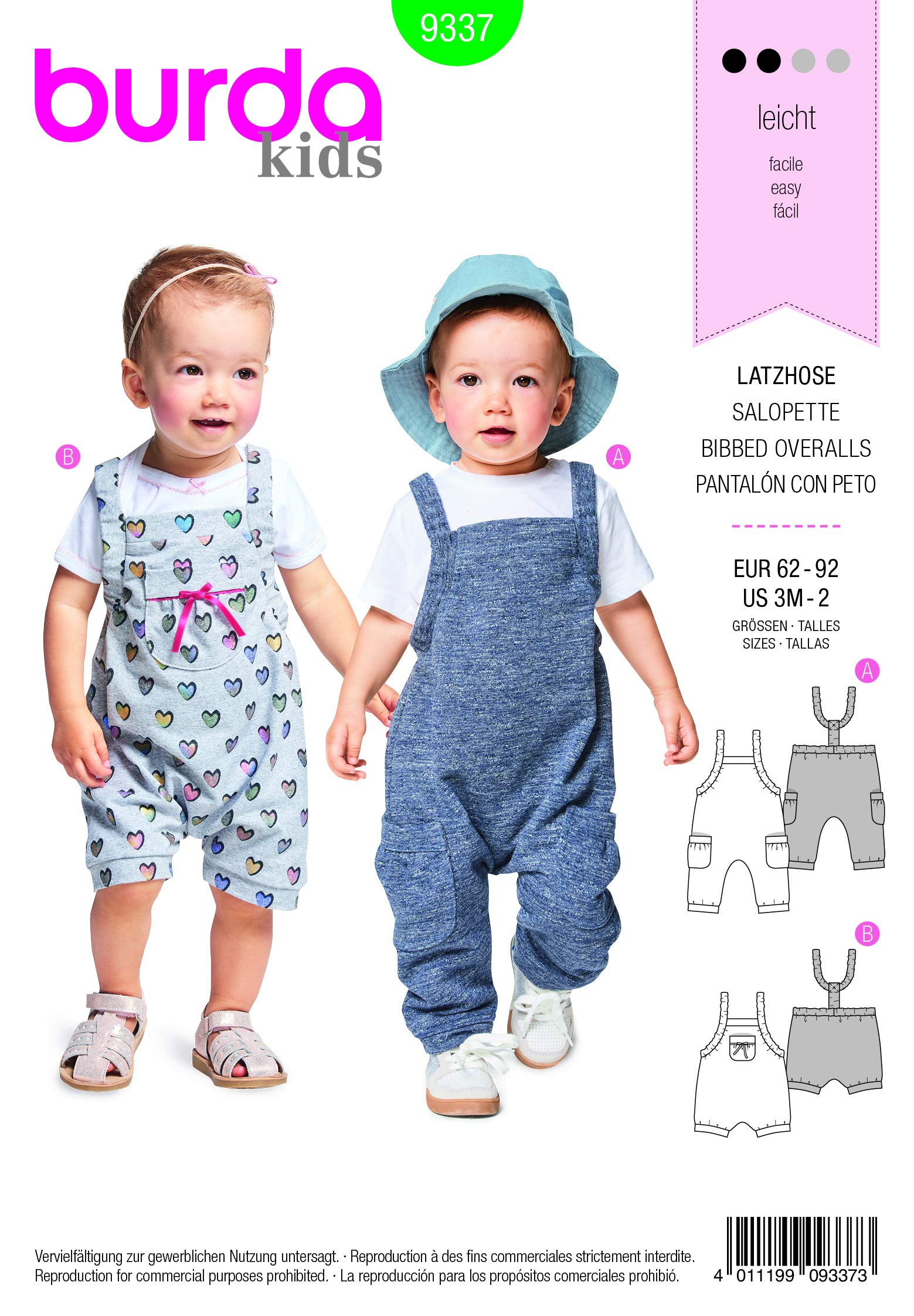 burda-style-b9337-schnittmuster-kids-latzhose-gr-62-92-3-monate-2-jahre image 3