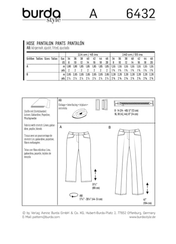 burda-style-schnittmuster-damen-b-gelfalten-hose-6432-gr-34-46-papierschnitt image 7