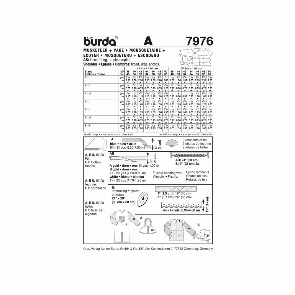 burda-style-schnittmuster-7976-herren-karnevalskost-m-musketier-und-knappe-gr-48 image 2