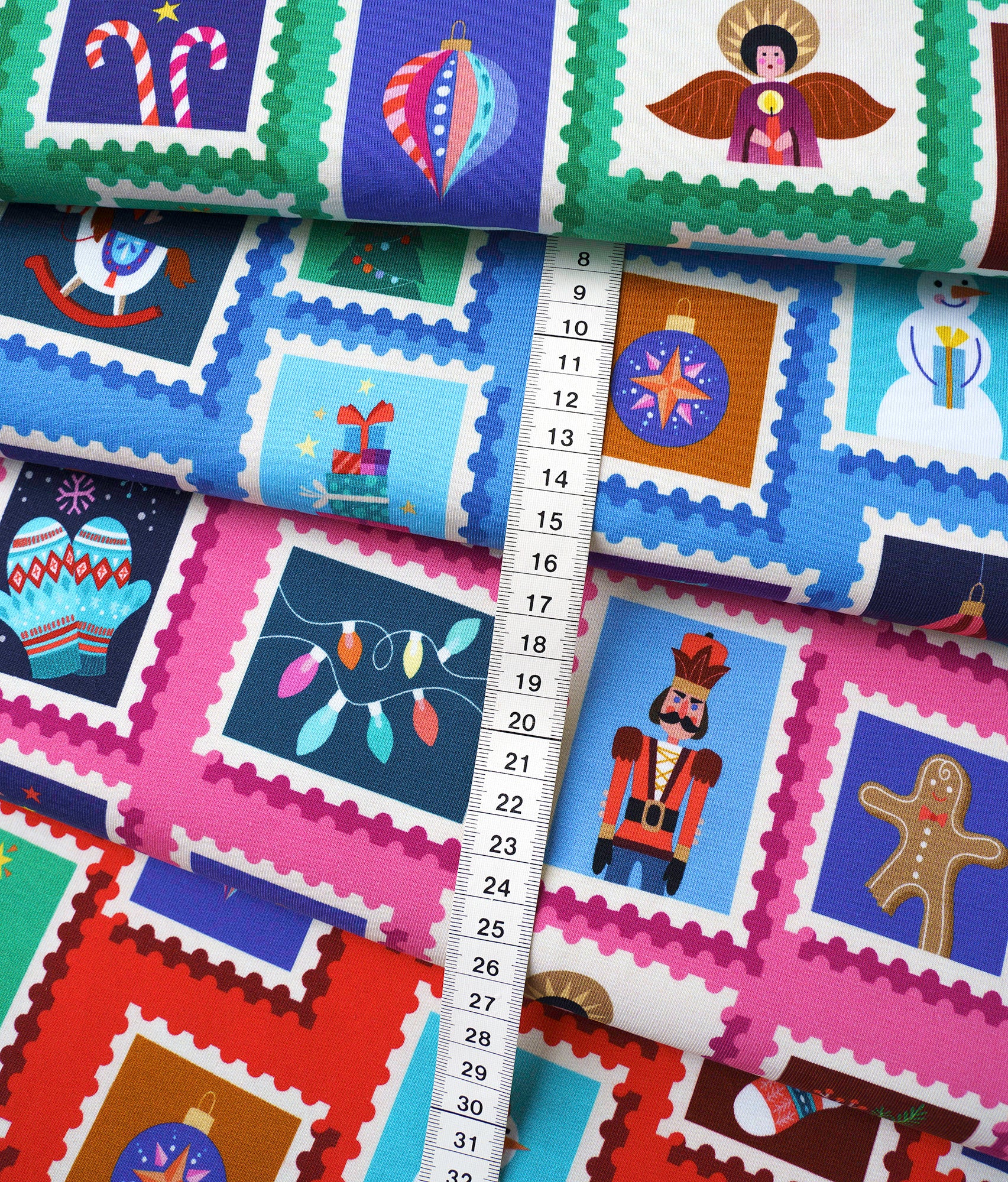 albstoffe-christmas-on-stamps-bio-canvas-meterware image 2