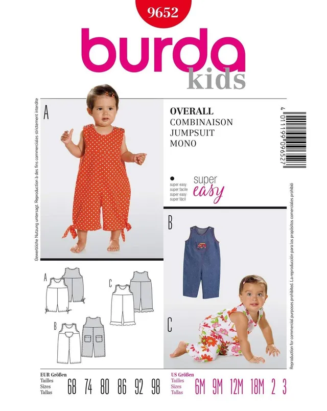 burda-style-overall-9652-schnittmuster-kinder image 1