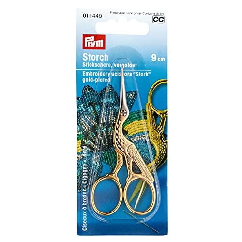 prym-611445-stickschere-storch-9-cm-vergoldet-feine-spitze-gold image 5