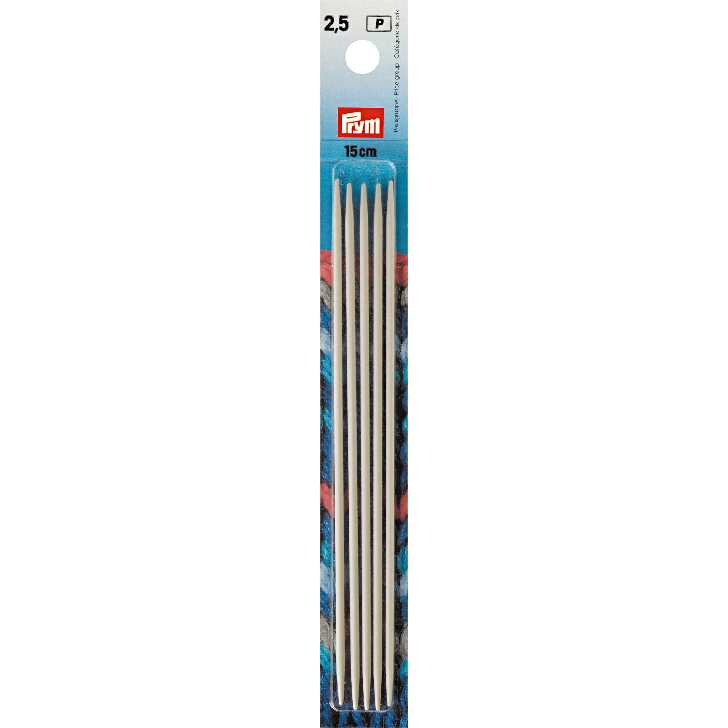prym-nadelspiel-15-cm-gr-e-2-5-mm-strumpfstricknadeln-perlgrau image 1