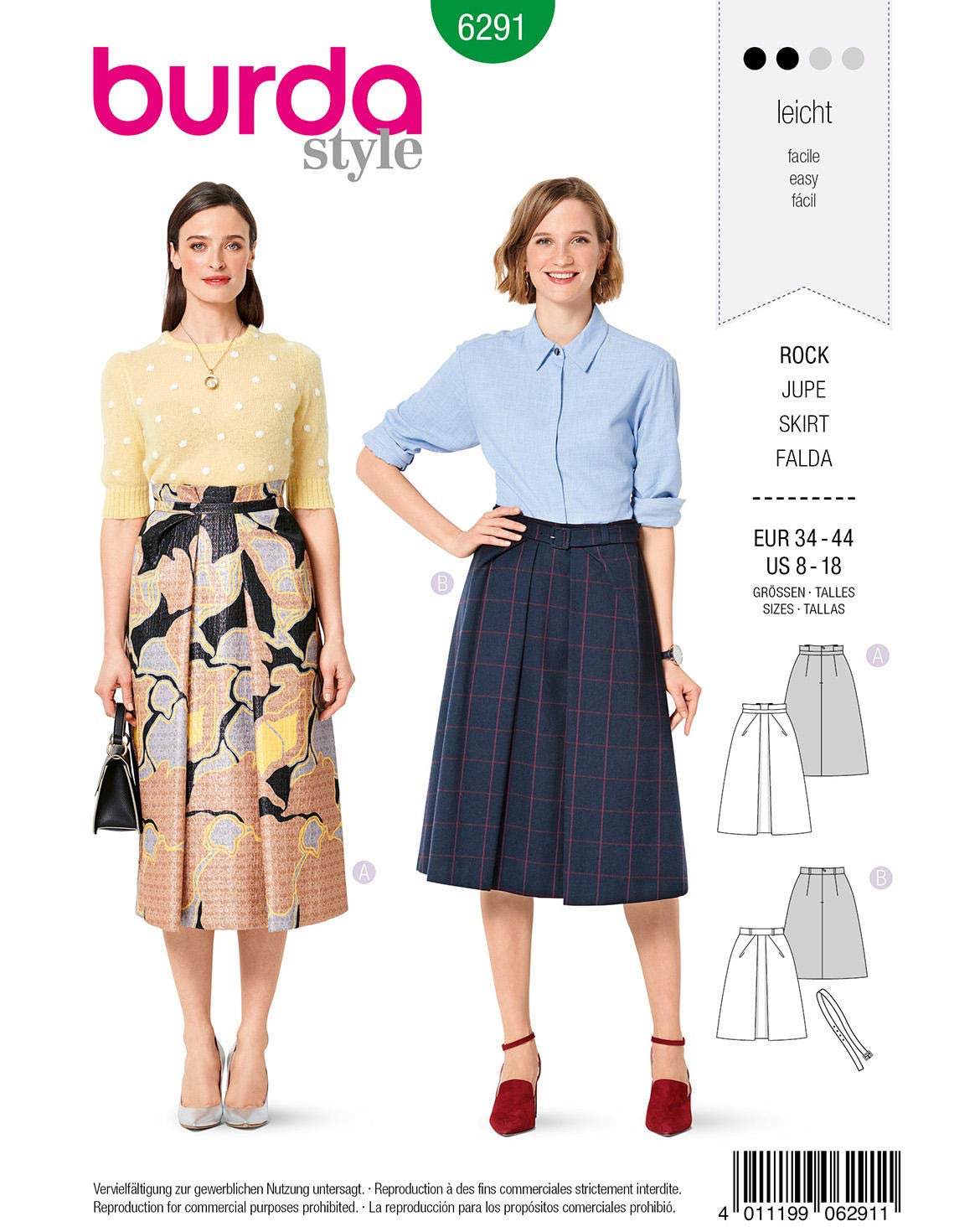 burda-style-6291-midirock-damen-34-44-ausgestellt-mit-falten-schnittmuster image 7