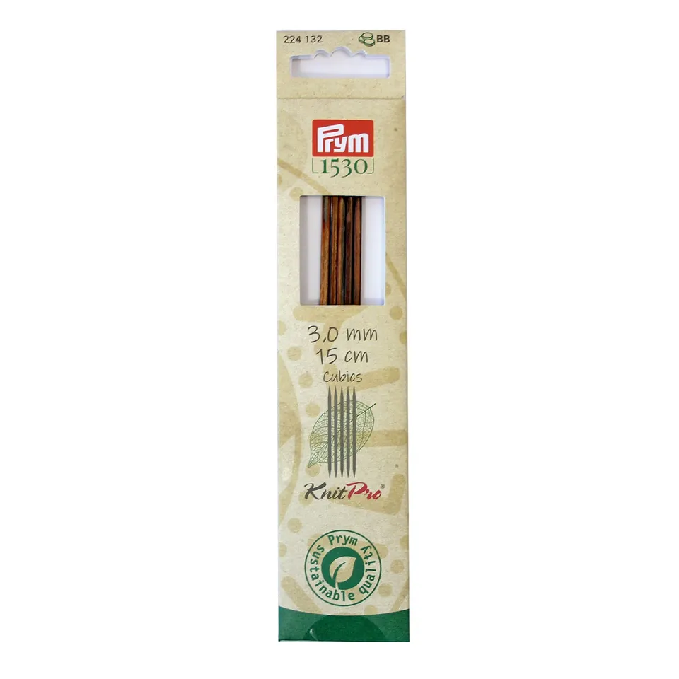 prym-224132-strumpfstricknadeln-cubics-natural-15-cm-3-00-mm-holz image 1