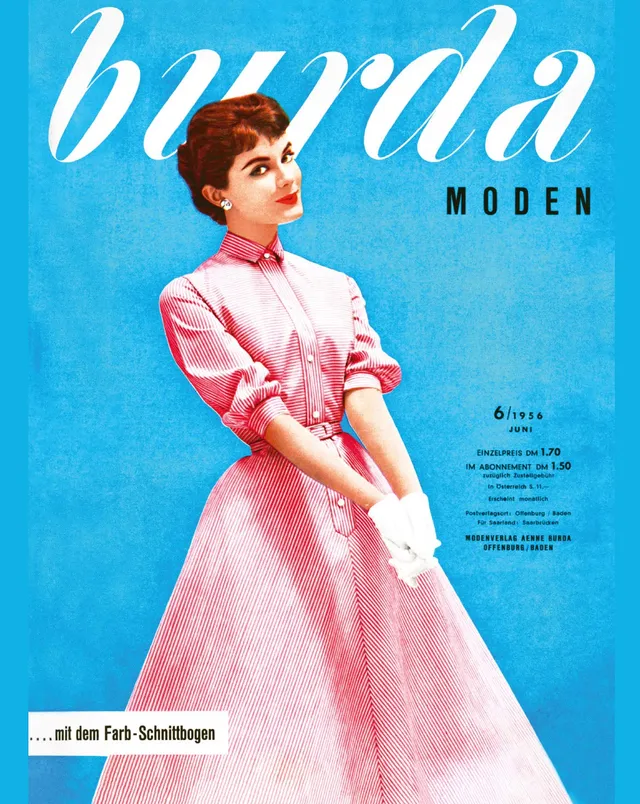 burda-style-retro-poster-blue-din-a2-cover-juni-1956 image 1