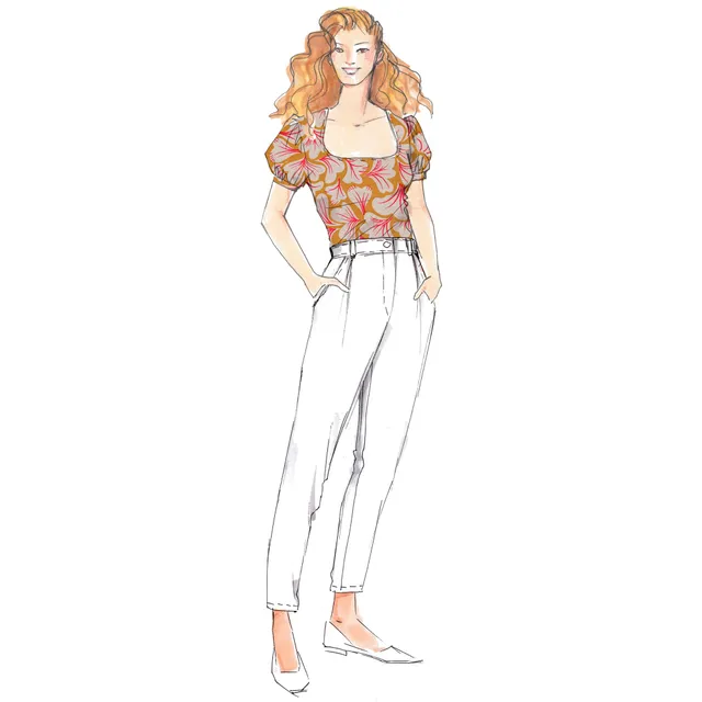 schnittmuster-berlin-shirt-jackie-sommershirt-mit-puff-rmel-gr-34-50 image 1