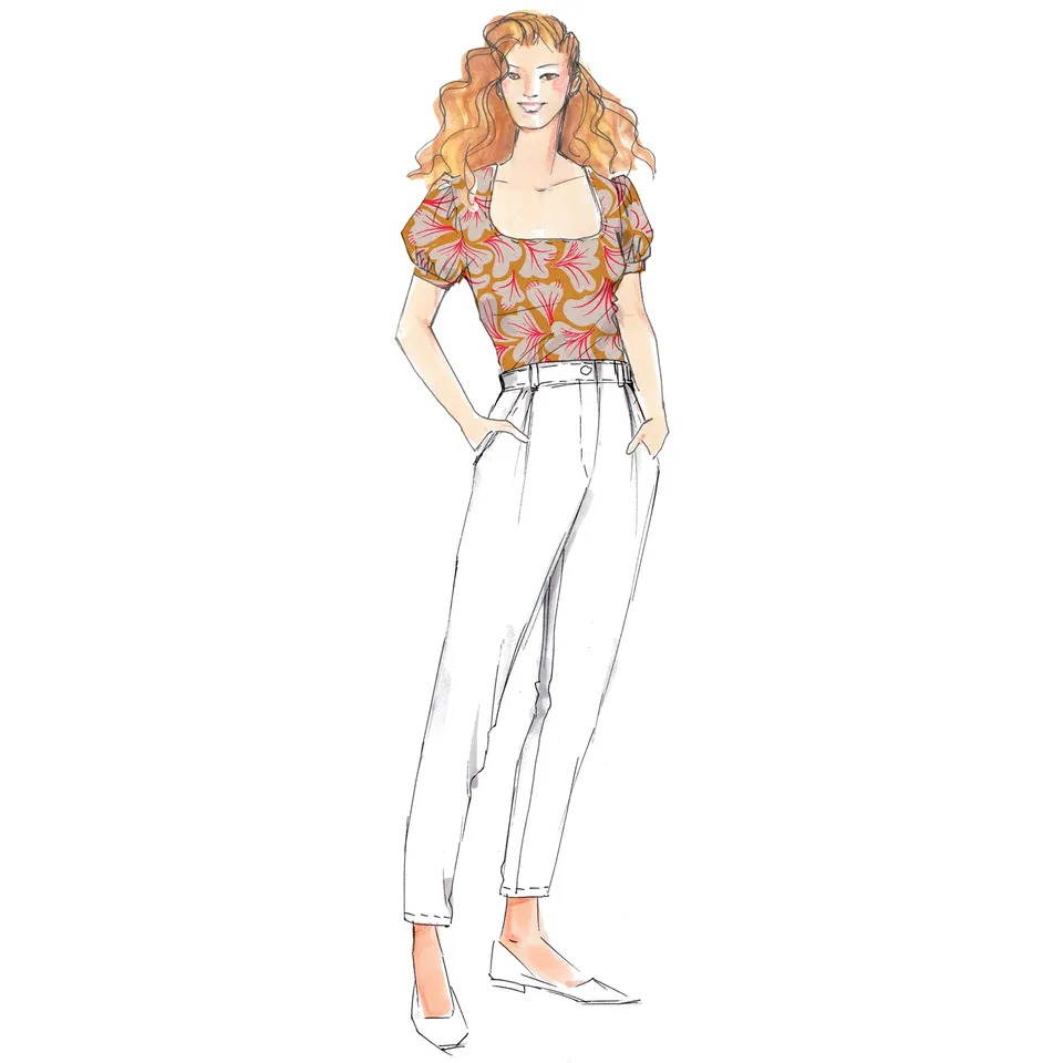 schnittmuster-berlin-shirt-jackie-sommershirt-mit-puff-rmel-gr-34-50 image 1