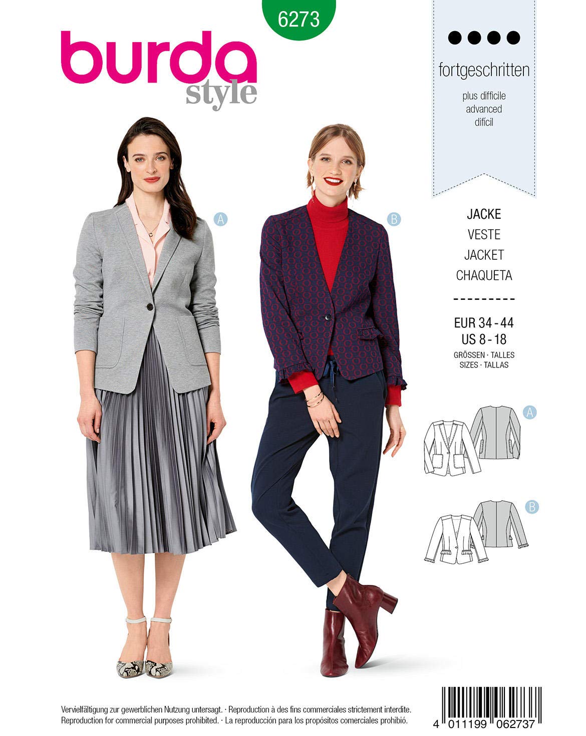 burda-style-6273-jersey-blazer-damen-34-44-halb-gef-ttert image 1