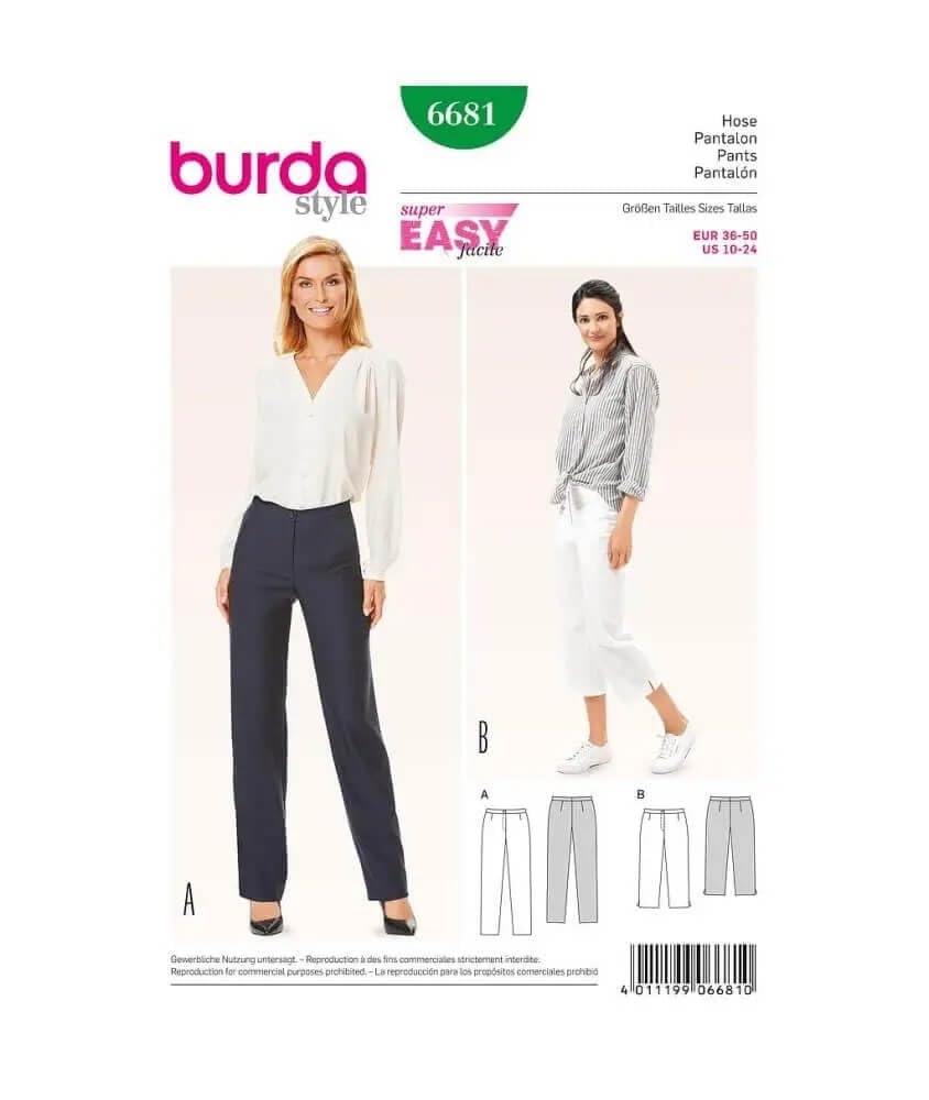 burda-b6681-schnittmuster-hose-lange-und-3-4-hose-mit-schlitz image 1