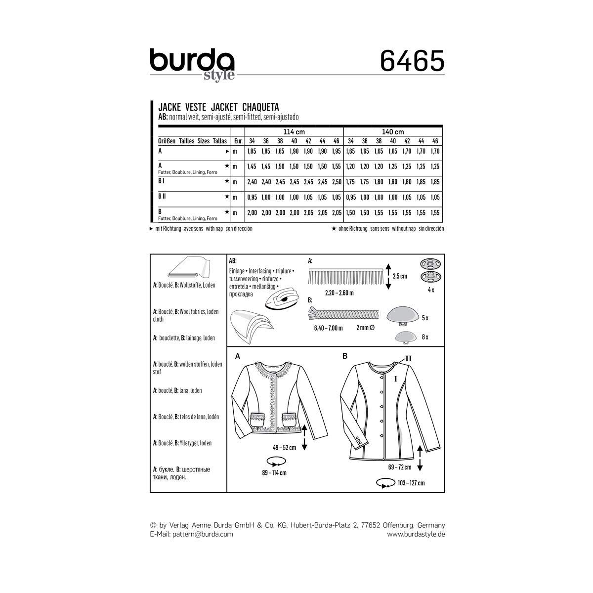 burda-style-schnittmuster-6465-damen-jacke-gr-34-46 image 2