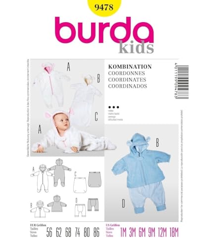 burda-style-9478-schnittmuster-baby-kombination-overall-jacke-fu-sack-hose-gr-56 image 5