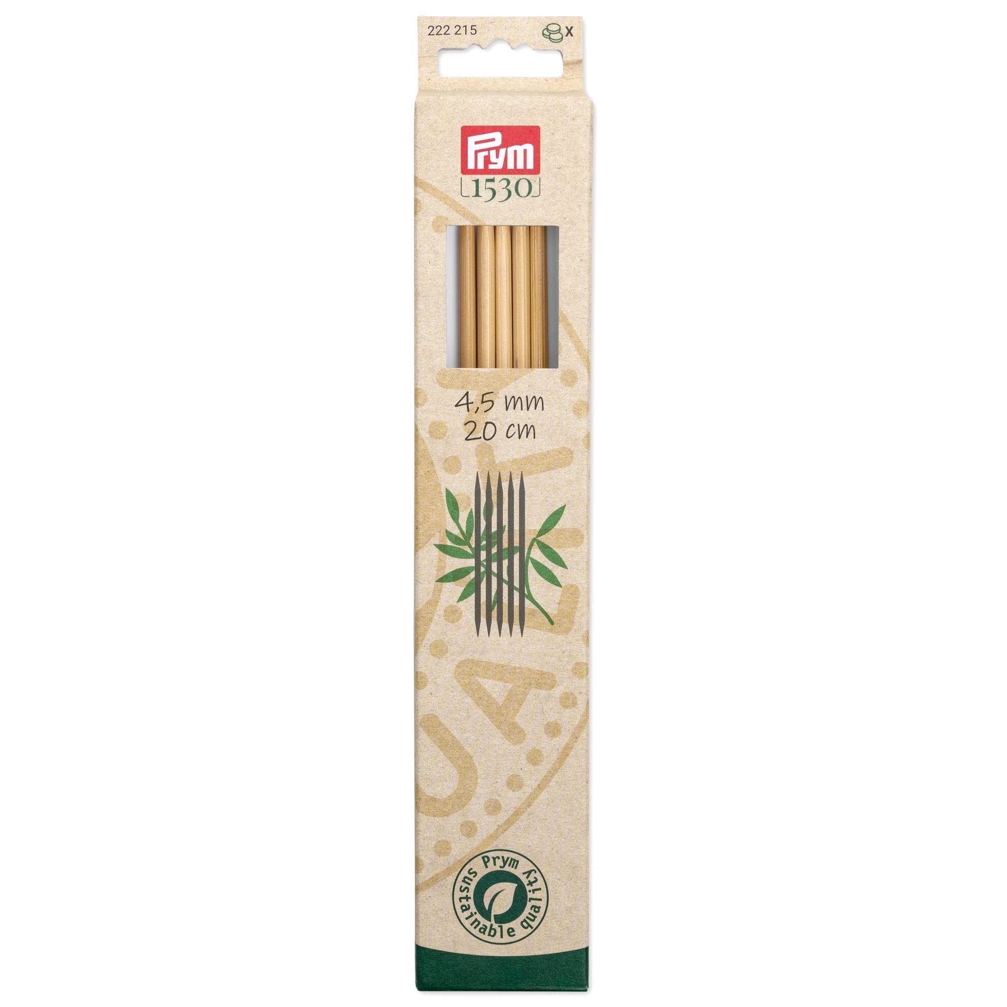 prym-1530-222215-strumpfstricknadeln-bambus-20-cm-4-5-mm image 1