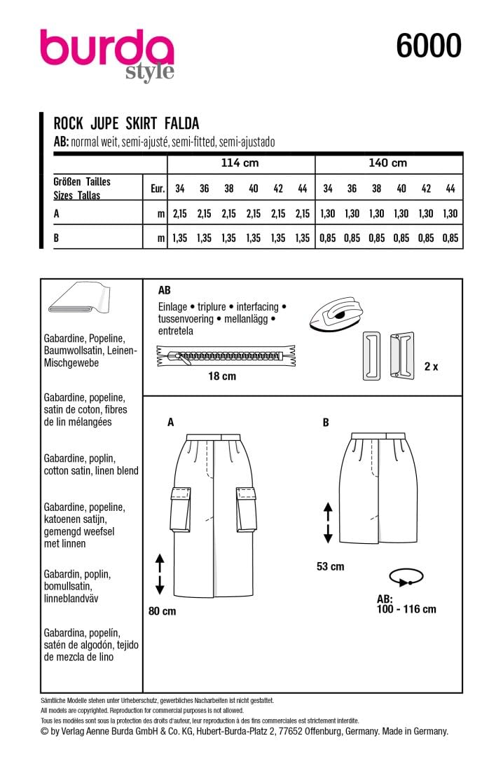 burda-style-schnittmuster-6000-midir-cke-mit-schlitz-und-taschen-damen-gr-34-44- image 2