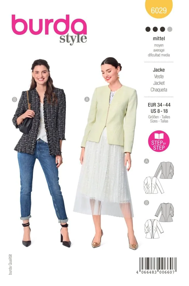 burda-style-schnittmuster-6029-taillierte-jacke-mit-rei-verschluss-damen-gr-34-4 image 1