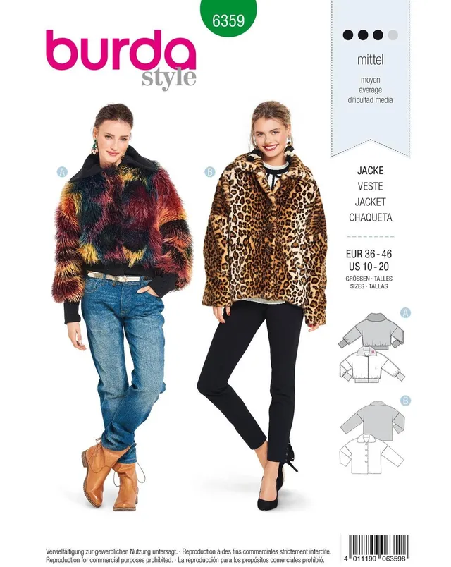 burda-6359-schnittmuster-damen-jacke-gr-38-48-papierschnitt image 1