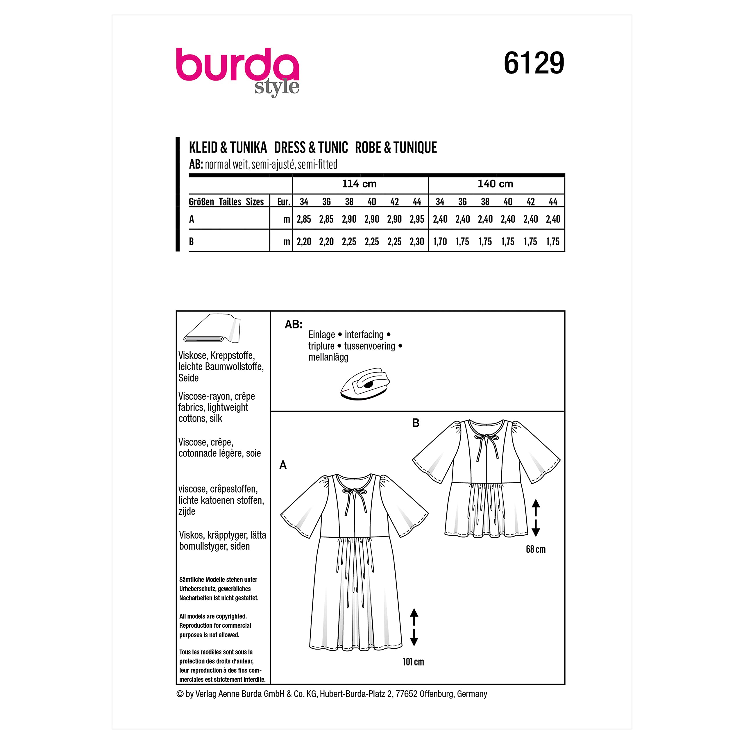burda-style-x06129burda-schnittmuster-set-tunika-und-kleid-damen-gr-34-44 image 2