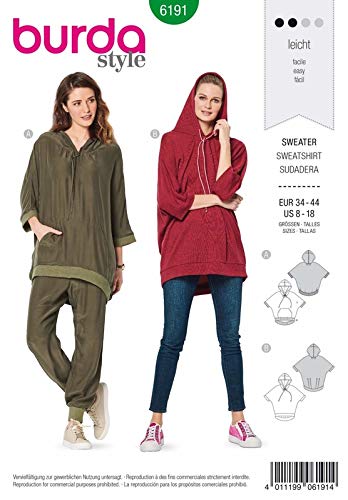 burda-style-6191-schnittmuster-sweater-damen-gr-34-44-level-2-leicht image 1