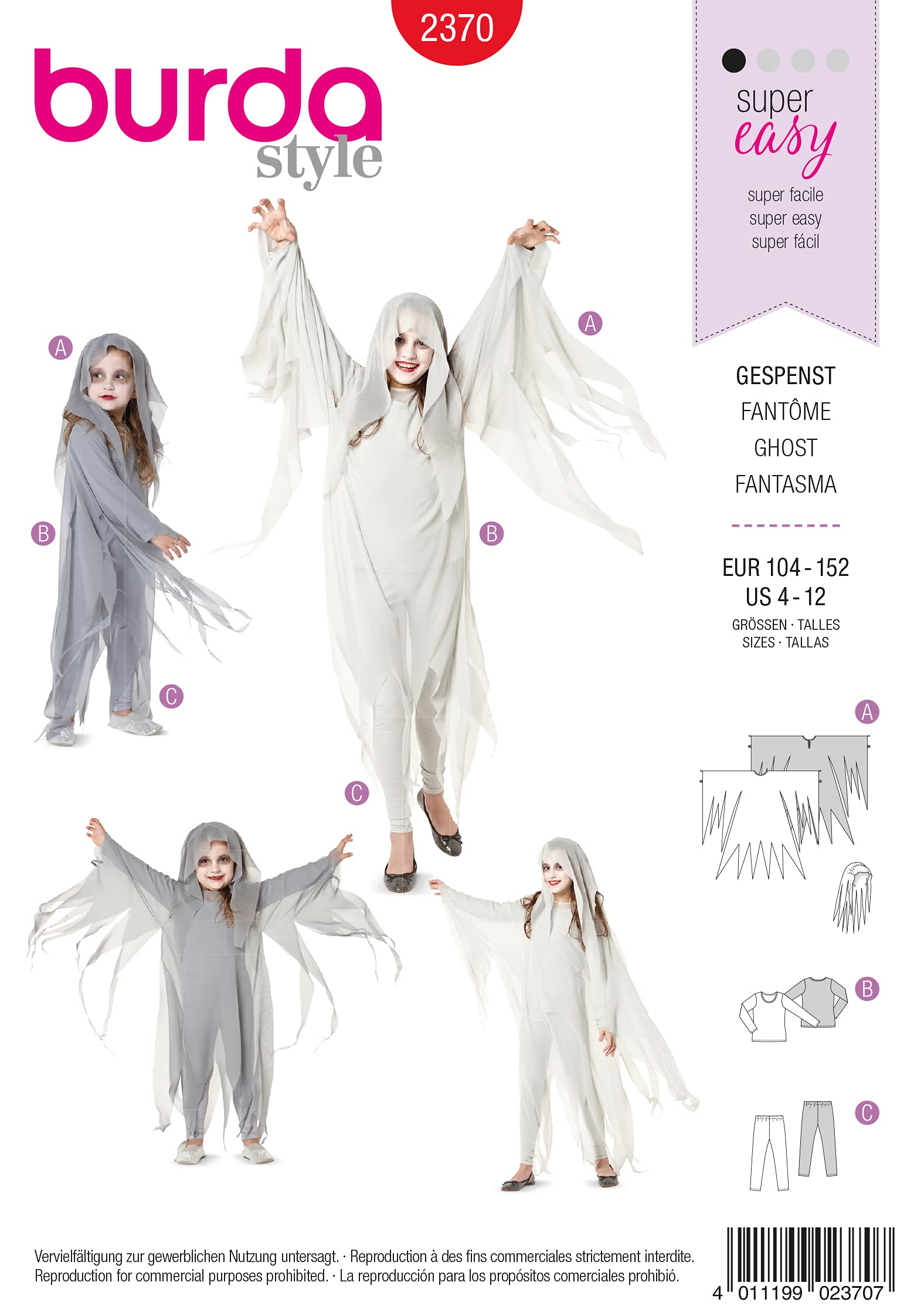 burda-style-2370-schnittmuster-gespenst-kost-m-kinder-gr-104-152 image 2